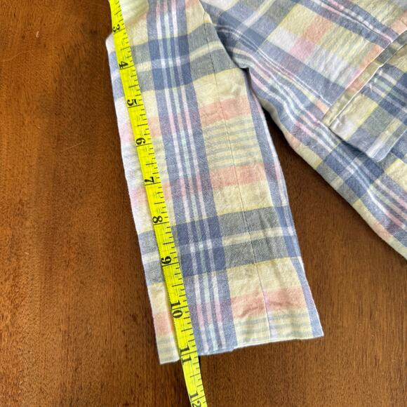 Janie and Jack Plaid Linen Cotton Blazer Jacket Boys 18 24 Mos Blue Pink Preppy - Picture 15 of 16